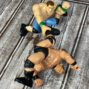 2 Power Slammers Wrestling Action Figure Mattel WWE 2012 John Cena Randy Orton